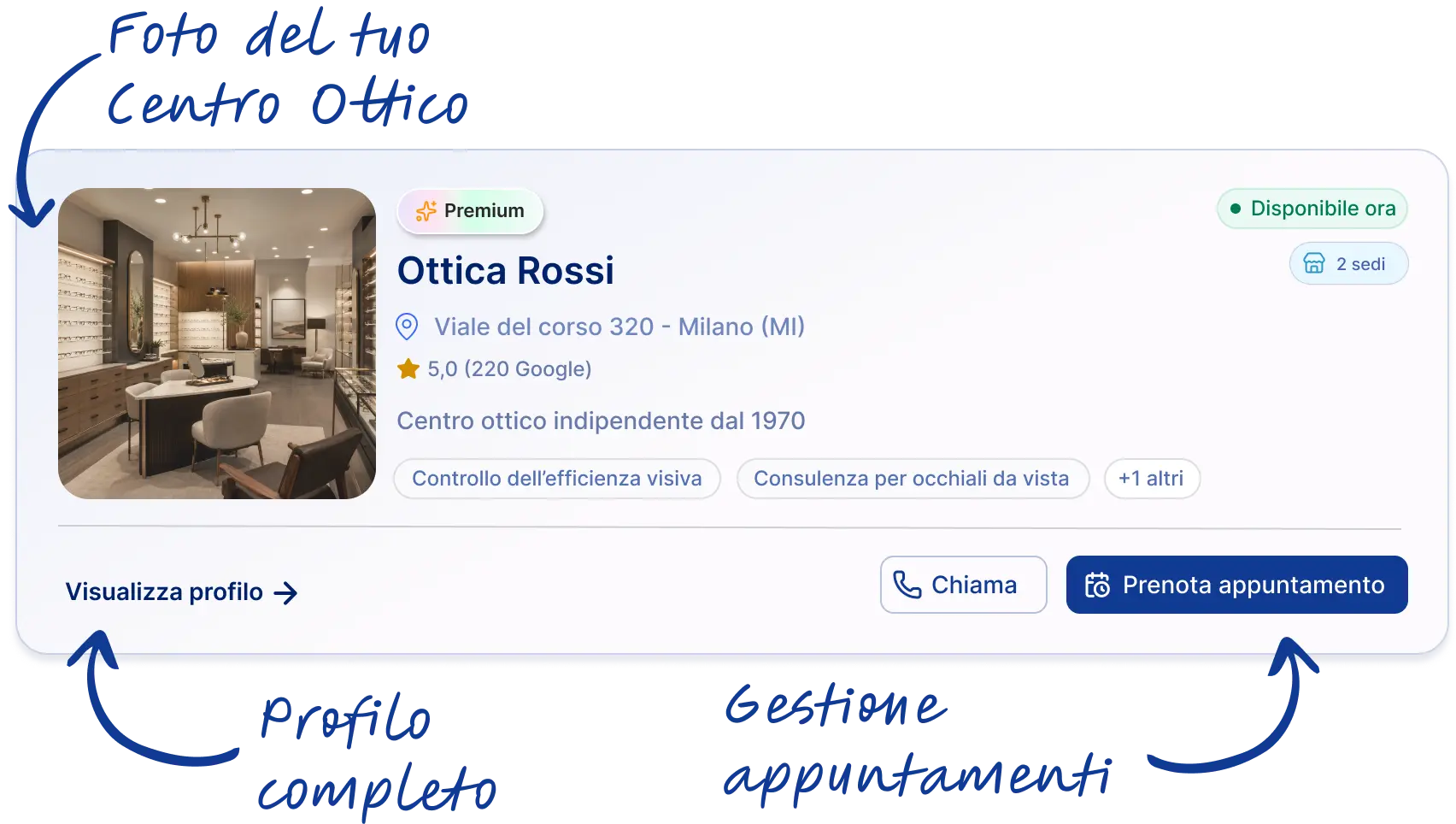 Anteprima della scheda centro ottico su Trova Ottico Pro
